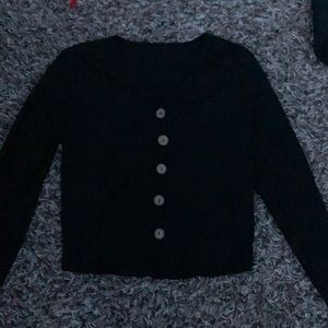 button up cropped long sleeve top